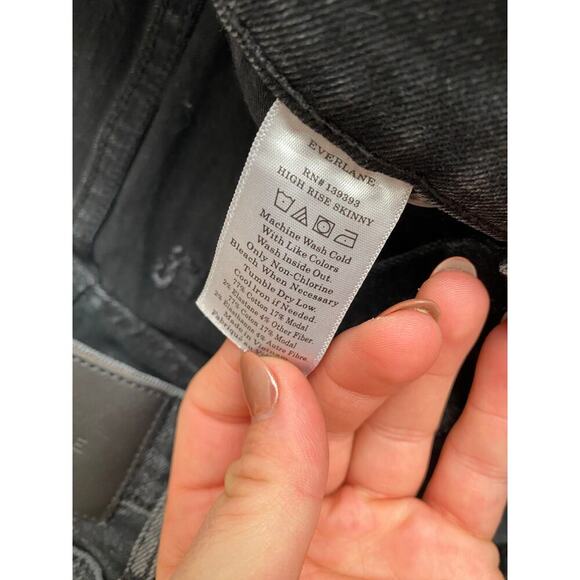 Everlane Black High Rise Authentic Stretch Skinny Exposed Buttons Jeans Size 29 - Picture 10 of 14